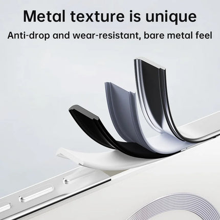 For iPhone 16 Pro Max Case Compatible with MagSafe Hard PC Metal Frame Frosted Phone Back Cover