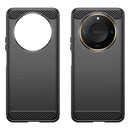 For Honor X60 5G Case Carbon Fiber Texture Brushed Anti Fingerprint Phone Back Cover