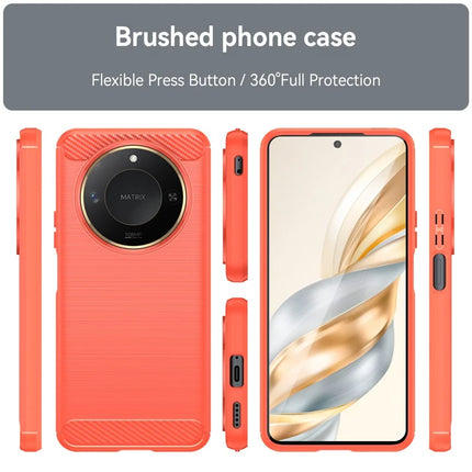 For Honor X60 5G Case Carbon Fiber Texture Brushed Anti Fingerprint Phone Back Cover