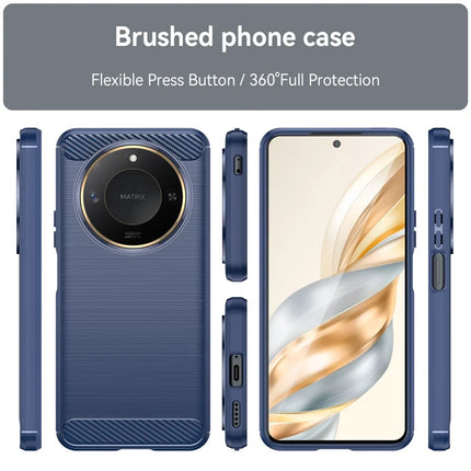 For Honor X60 5G Case Carbon Fiber Texture Brushed Anti Fingerprint Phone Back Cover