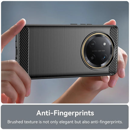 For Honor X60 Pro 5G Case Carbon Fiber Texture Brushed Anti Fingerprint Phone Back Cover