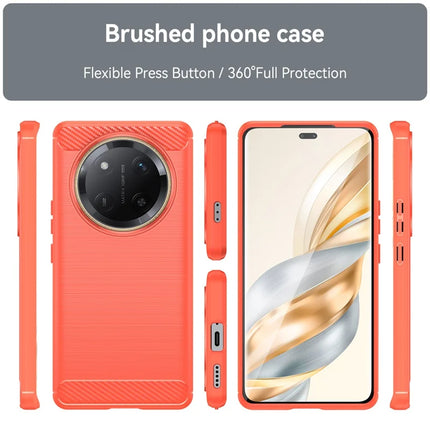 For Honor X60 Pro 5G Case Carbon Fiber Texture Brushed Anti Fingerprint Phone Back Cover