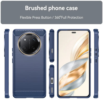 For Honor X60 Pro 5G Case Carbon Fiber Texture Brushed Anti Fingerprint Phone Back Cover