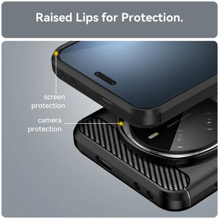 For Honor Magic7 Pro 5G Case Carbon Fiber Texture Brushed Anti Fingerprint Phone Back Cover