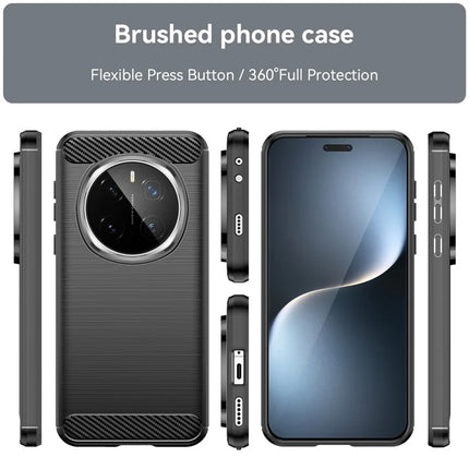 For Honor Magic7 Pro 5G Case Carbon Fiber Texture Brushed Anti Fingerprint Phone Back Cover