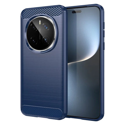 For Honor Magic7 Pro 5G Case Carbon Fiber Texture Brushed Anti Fingerprint Phone Back Cover - Blue