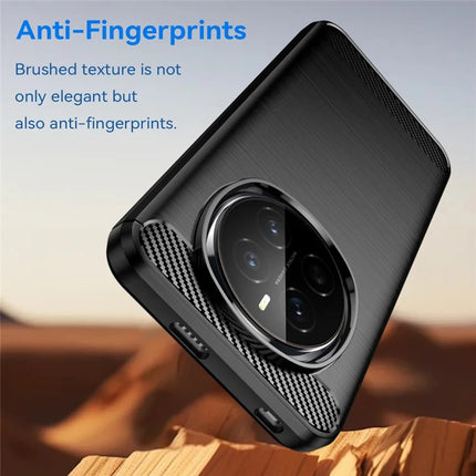 For Honor Magic7 5G Case Carbon Fiber Texture Brushed Anti Fingerprint Phone Back Cover