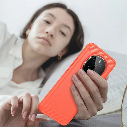 For Honor Magic7 5G Case Carbon Fiber Texture Brushed Anti Fingerprint Phone Back Cover