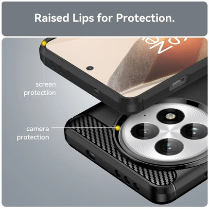 For OnePlus 13 Case Carbon Fiber Texture Brushed Anti Fingerprint Phone Back Cover