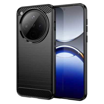 For Oppo Find X8 5G Case Carbon Fiber Texture Brushed Anti Fingerprint Phone Back Cover - Black