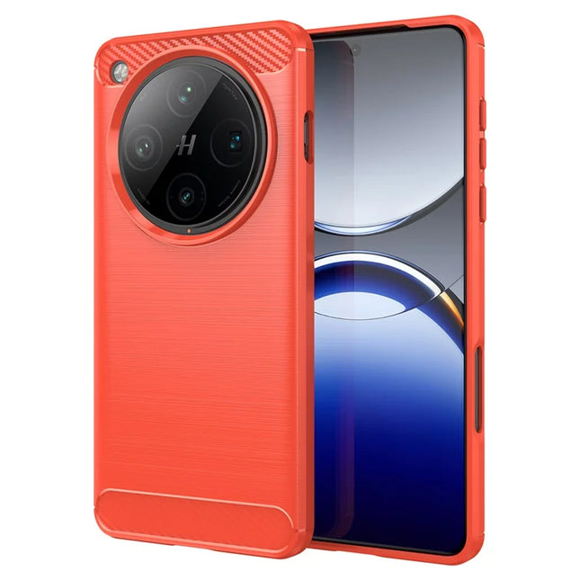 For Oppo Find X8 Pro 5G Case Carbon Fiber Texture Brushed Anti Fingerprint Phone Back Cover - Red
