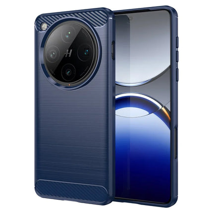 For Oppo Find X8 Pro 5G Case Carbon Fiber Texture Brushed Anti Fingerprint Phone Back Cover - Blue