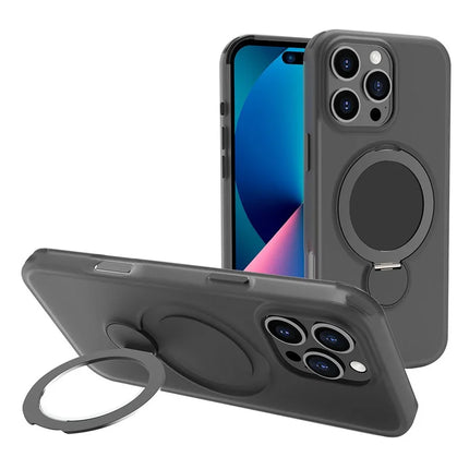 For iPhone 16 Pro Max Magnetic Case TPU+PC Phone Cover with Kickstand
