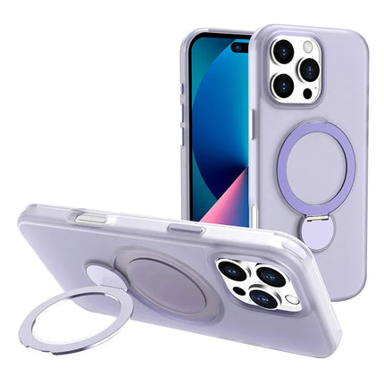 For iPhone 16 Pro Max Magnetic Case TPU+PC Phone Cover with Kickstand
