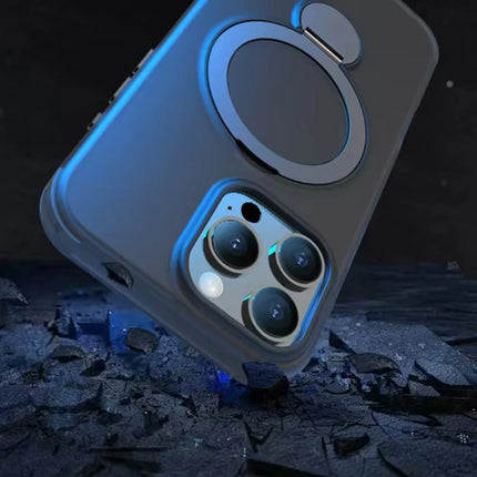 For iPhone 16 Pro Max Magnetic Case TPU+PC Phone Cover with Kickstand