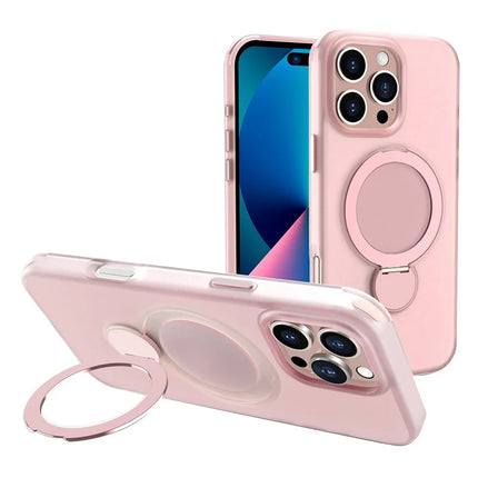 For iPhone 16 Pro Max Magnetic Case TPU+PC Phone Cover with Kickstand
