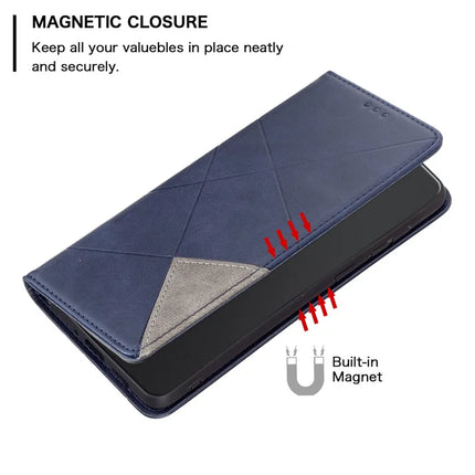 For Honor Magic7 Lite 5G / X9c 5G / X60 Pro 5G Case Card Slots Geometry Imprint Leather Phone Cover