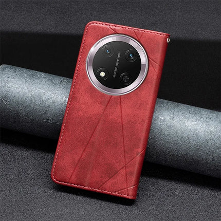 For Honor Magic7 Lite 5G / X9c 5G / X60 Pro 5G Case Card Slots Geometry Imprint Leather Phone Cover