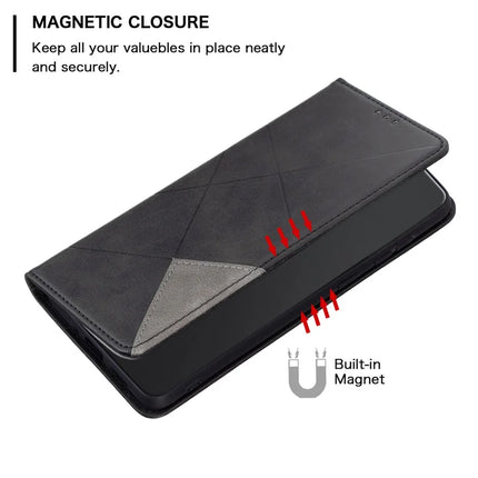 For Honor Magic7 Lite 5G / X9c 5G / X60 Pro 5G Case Card Slots Geometry Imprint Leather Phone Cover