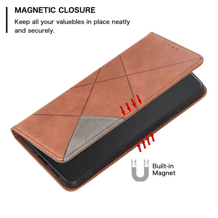 For Honor Magic7 Lite 5G / X9c 5G / X60 Pro 5G Case Card Slots Geometry Imprint Leather Phone Cover