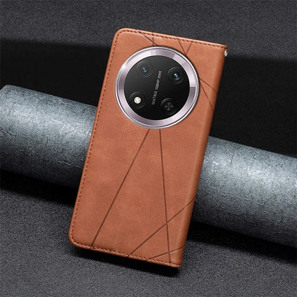 For Honor Magic7 Lite 5G / X9c 5G / X60 Pro 5G Case Card Slots Geometry Imprint Leather Phone Cover