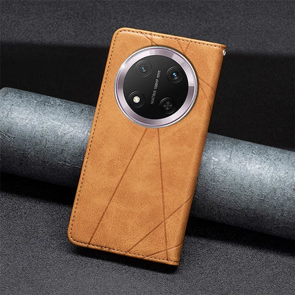 For Honor Magic7 Lite 5G / X9c 5G / X60 Pro 5G Case Card Slots Geometry Imprint Leather Phone Cover