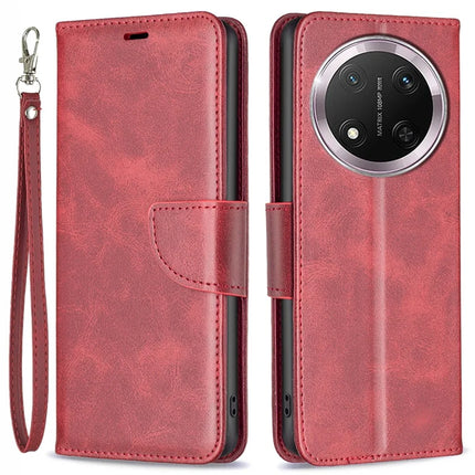 For Honor Magic7 Lite 5G / X9c 5G / X60 Pro 5G Case Shockproof PU Leather Cover with Wallet Card Slots - Red