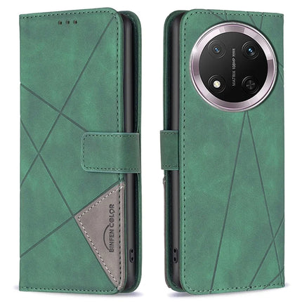 BINFEN COLOR BF05 For Honor Magic7 Lite 5G / X9c 5G / X60 Pro 5G Case Leather Phone Cover Wallet Stand - Green