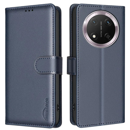 BINFEN COLOR BF32 For Honor Magic7 Lite 5G / X9c 5G / X60 Pro 5G Leather Case Wallet RFID Blocking Phone Cover - Blue
