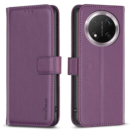 BINFEN COLOR BF17 For Honor Magic7 Lite 5G / X9c 5G / X60 Pro 5G Case Wallet Folio Flip Leather Cover - Dark Purple