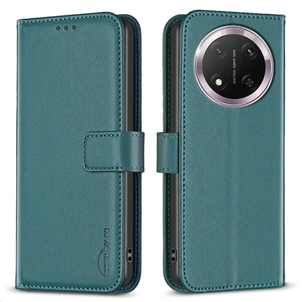 BINFEN COLOR BF17 For Honor Magic7 Lite 5G / X9c 5G / X60 Pro 5G Case Wallet Folio Flip Leather Cover - Green