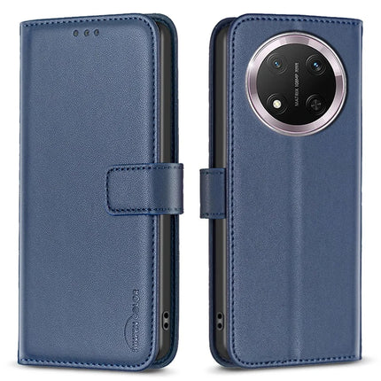 BINFEN COLOR BF17 For Honor Magic7 Lite 5G / X9c 5G / X60 Pro 5G Case Wallet Folio Flip Leather Cover - Blue
