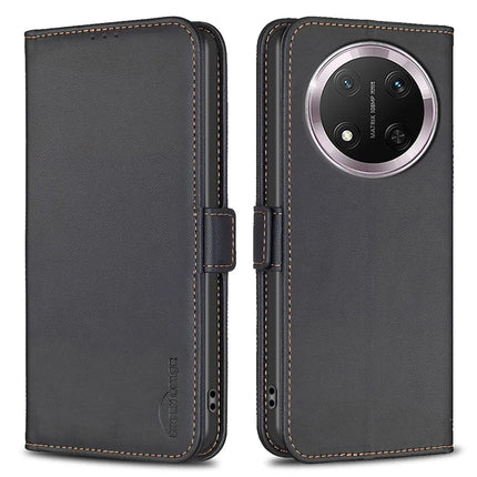BINFEN COLOR BF31 For Honor Magic7 Lite 5G / X9c 5G / X60 Pro 5G Case PU Leather Flip Folio Phone Wallet Cover - Black