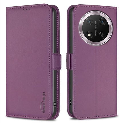 BINFEN COLOR BF31 For Honor Magic7 Lite 5G / X9c 5G / X60 Pro 5G Case PU Leather Flip Folio Phone Wallet Cover - Dark Purple
