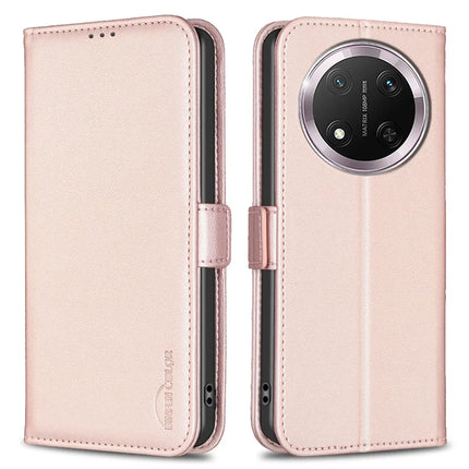 BINFEN COLOR BF31 For Honor Magic7 Lite 5G / X9c 5G / X60 Pro 5G Case PU Leather Flip Folio Phone Wallet Cover - Pink