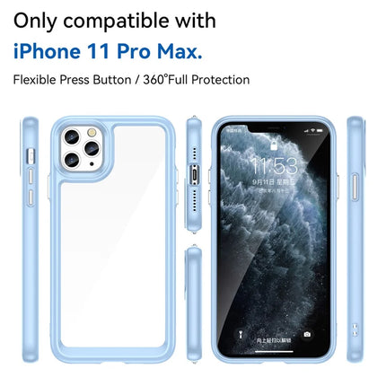 For iPhone 11 Pro Max Case TPU+Acrylic Protective Clear Phone Cover