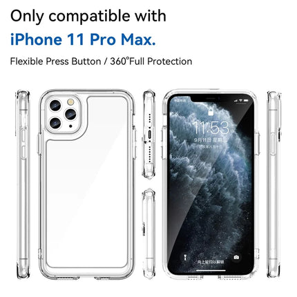 For iPhone 11 Pro Max Case TPU+Acrylic Protective Clear Phone Cover