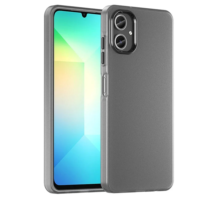For Samsung Galaxy A06 Case TPU + PC Phone Back Cover Matte Translucent Design - Black