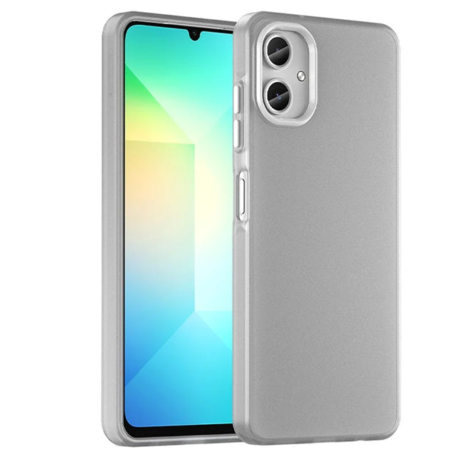 For Samsung Galaxy A06 Case TPU + PC Phone Back Cover Matte Translucent Design - White
