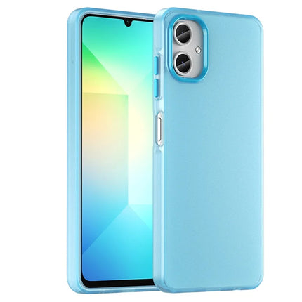 For Samsung Galaxy A06 Case TPU + PC Phone Back Cover Matte Translucent Design - Blue