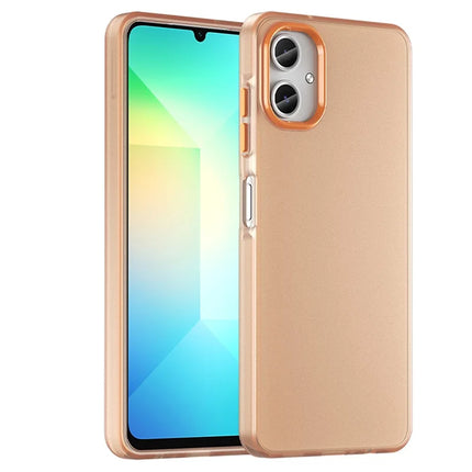 For Samsung Galaxy A06 Case TPU + PC Phone Back Cover Matte Translucent Design - Orange