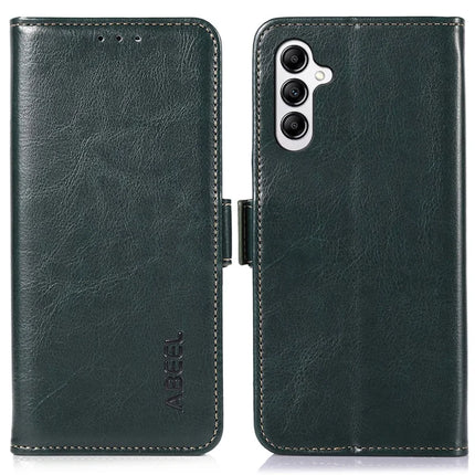 ABEEL For Samsung Galaxy A36 5G Case PU Leather Crazy Horse Texture Wallet Phone Cover - Green
