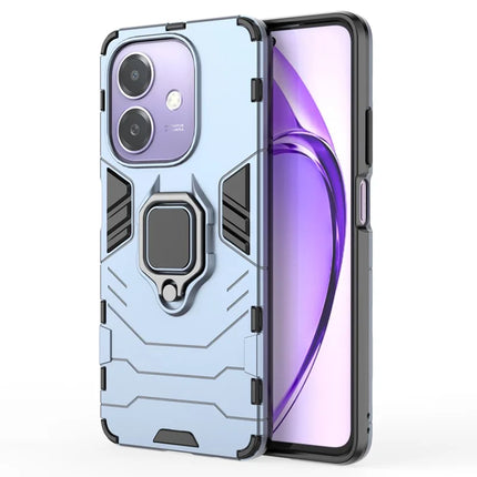 For Oppo A60 5G Case PC+TPU Protective Phone Cover with Ring Kickstand - Blue
