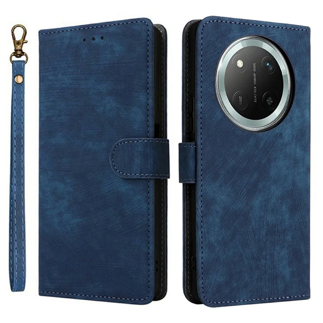 Wallet Case for Honor X9c 5G / Magic7 Lite 5G / X60 Pro 5G RFID Blocking PU Leather Cover Stand View - Blue