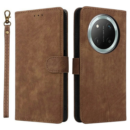Wallet Case for Honor X9c 5G / Magic7 Lite 5G / X60 Pro 5G RFID Blocking PU Leather Cover Stand View - Brown
