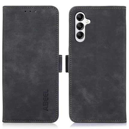ABEEL For Samsung Galaxy A36 5G Wallet Phone Case Retro Leather Flip Cover with Stand - Black