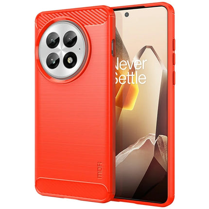 MOFI JK TPU Series-1 For OnePlus 13 Case Carbon Fiber Texture TPU Soft Phone Cover - Red