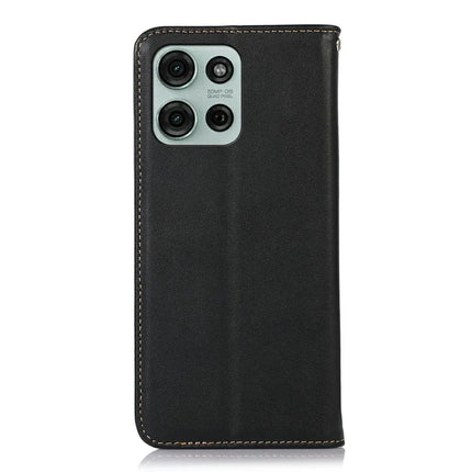 KHAZNEH For Motorola Moto G75 5G Case Genuine Cow Leather Wallet Phone Cover Nappa Texture