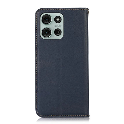 KHAZNEH For Motorola Moto G75 5G Case Genuine Cow Leather Wallet Phone Cover Nappa Texture