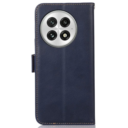 For OnePlus 13 Case RFID Blocking Genuine Cow Leather Wallet Phone Cover